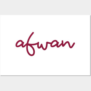 afwan - maroon red Posters and Art